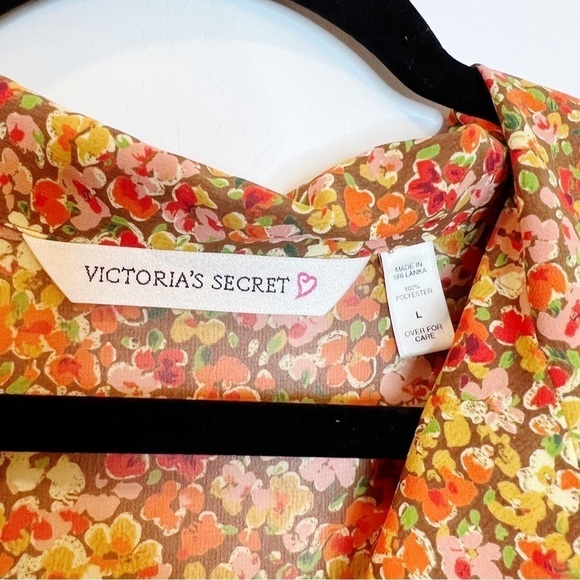 Victoria's Secret Vintage  90's Floral Maxi Dress Button Down Orange Size Large - Picture 6 of 7